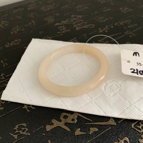 毛毛的翠//M 14379//和田玉温柔仙女藕粉雕花手镯//55-48.7//2100