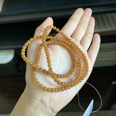 毛毛的翠//M 12141/天然黄翡翡翠长串//780