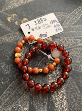 毛毛的翠/J 5882//高品透体橙色石榴石圆珠手串//450