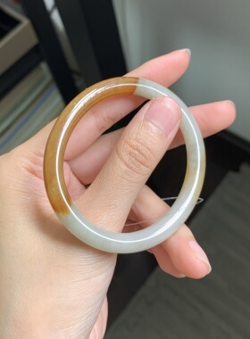 毛毛的翠/M 11953/天然特色黄翡翡翠贵妃手镯/52.2-45.3/1450