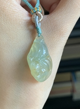 毛毛的翠/M 11217//天然特色冰黄翡翠挂件//350