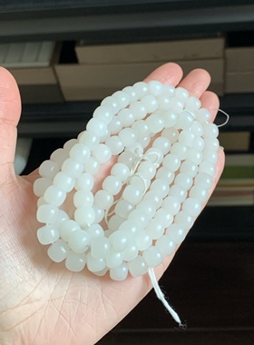 毛毛的翠//M 13057/和田玉白玉老型珠长串/1200