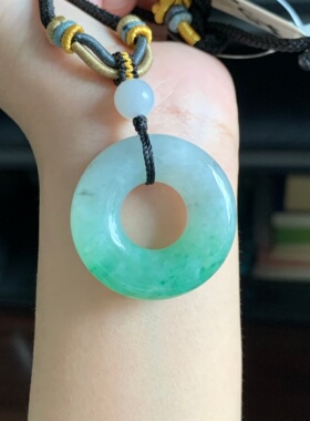 毛毛的翠/M 15503/天然淡绿飘绿花翡翠挂件//550
