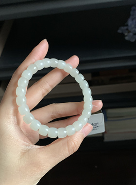 毛毛的翠//M 12204/和田玉青海浅浅蜂蜜水老料老型珠手串/1400