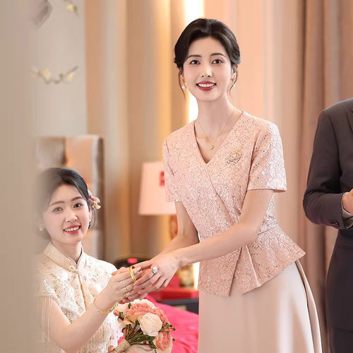 五一结婚旗袍婚宴妈妈装2026新款高端轻奢年轻喜婆婆婚礼服平时穿