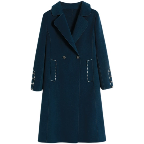 Брендовое шерстяное пальто, пуховик, длинный шерстяной пиджак классического кроя, коллекция 2021, городской стиль, длина макси