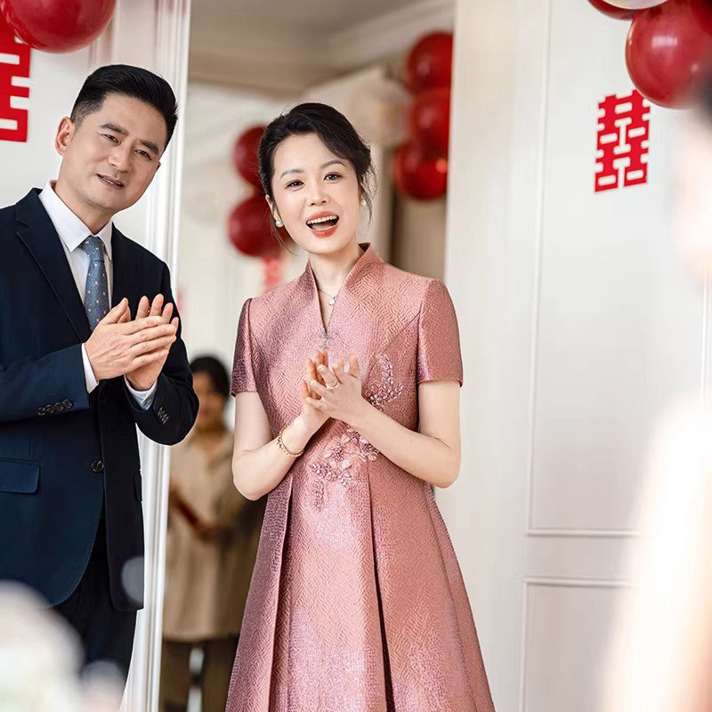 喜婆婆2026新款妈妈装婚宴礼服旗袍中年结婚婚礼喜服平时可穿大码
