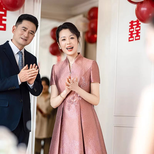 喜婆婆2026新款妈妈装婚宴礼服旗袍中年结婚婚礼喜服平时可穿大码
