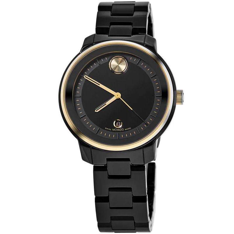 海外代购Movado/摩凡陀女士瑞士腕表日历显示生活防水陶瓷表带