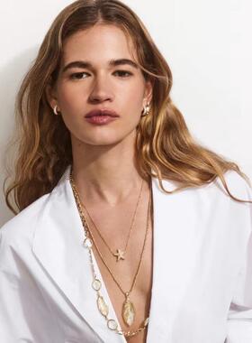 海外代购Kendra Scott（饰品）女士项链叠戴短款金色贝母