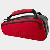 代购 双层隔层温控保护防泼水拉链红色 Wilson威尔胜网球包九支装