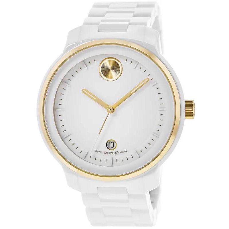 海外代购Movado/摩凡陀女士瑞士腕表日历显示瑞士机芯陶瓷表带