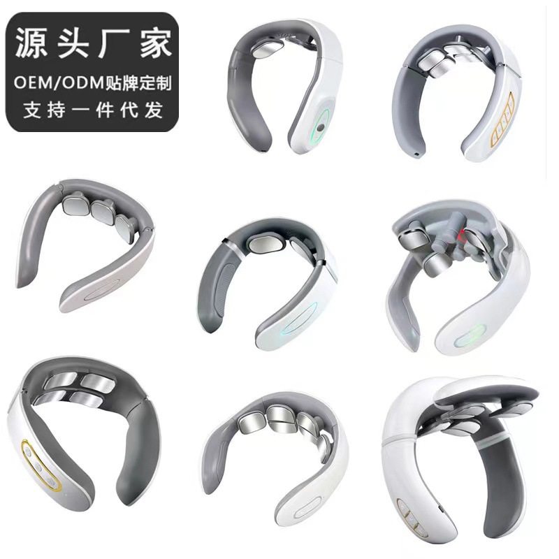 智能脉冲颈椎按摩仪脖子肩颈按摩揉捏热敷理疗颈部按摩器语音控制