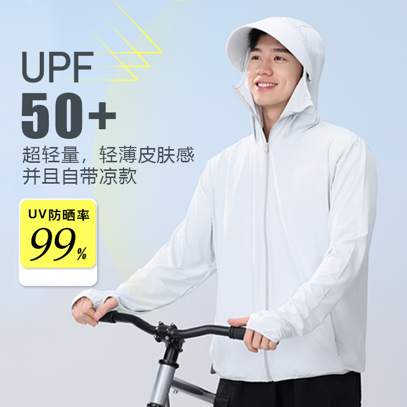 2024春夏户外防紫外线防晒服冰丝凉感防晒衣男女同款皮肤衣外套潮