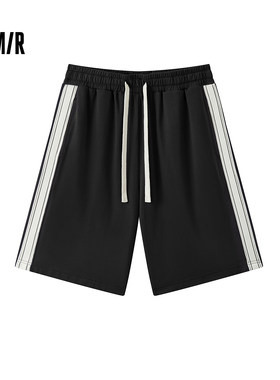 森马复古运动风针织短裤家居服男