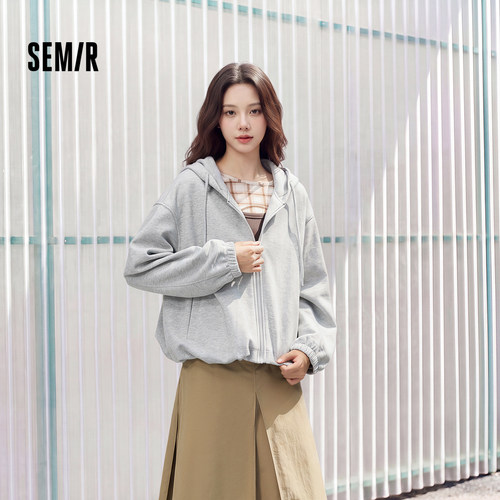 森马运动风连帽宽松花苞外套女