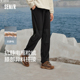 潮流拼接户外风印花宽松直筒裤 森马休闲裤 男抗静电摇粒绒2025冬季