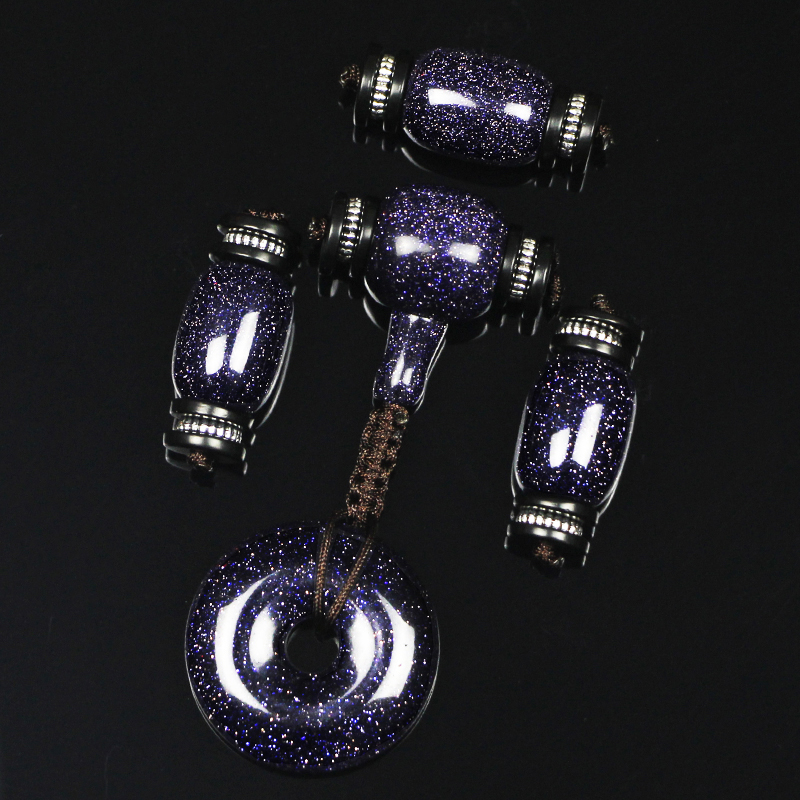 星空蓝砂石星月菩提配饰套装套餐男女108小金刚配饰配珠四件全套