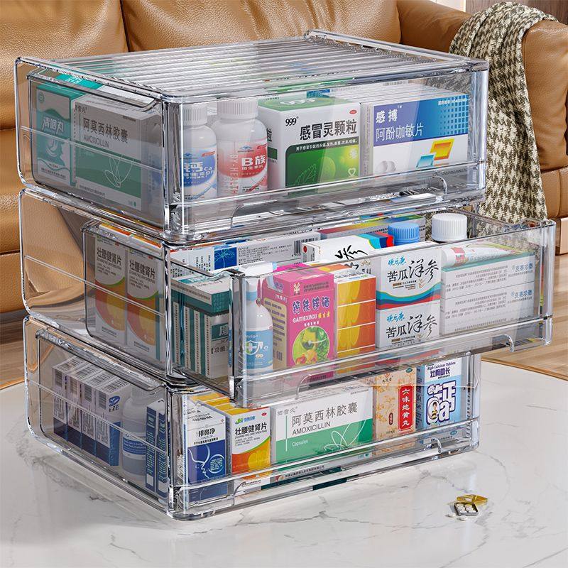 透明家用抽屉式医药箱药品收纳大容量防尘多层防潮家庭装收纳盒,收纳整理,医药箱,淘宝优惠券,粉丝福利购,淘宝优惠卷