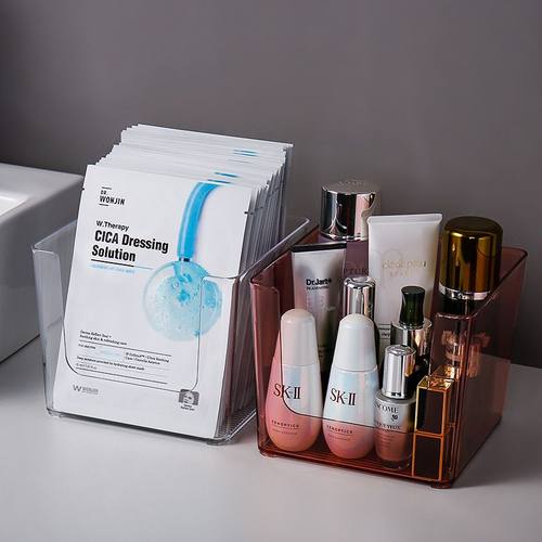 面膜口红护肤品收纳盒收纳透明化妆品梳妆台家用置物架宿舍桌面