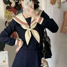 水木琉璃原创jk制服正版套装水手服大码学院风班服百褶短裙套装女