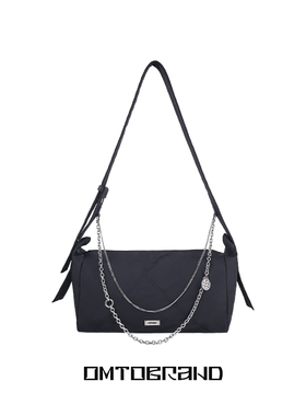 omto运动斜挎豆腐包女大容量尼龙包时尚休闲单肩链条包健身包男女