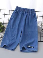 Джинсы детские 男童牛仔短裤夏季2025新款儿童天丝裤子薄款中大童五分中裤潮透气 Tagkita