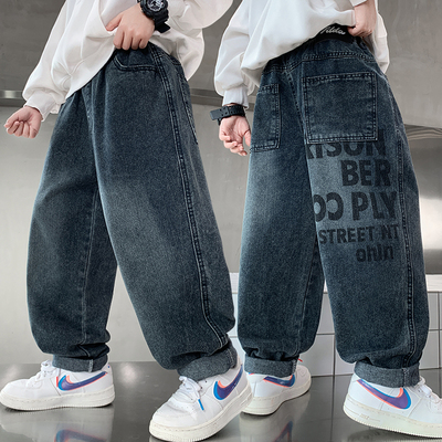 男童秋季牛仔裤流行老爹裤潮流