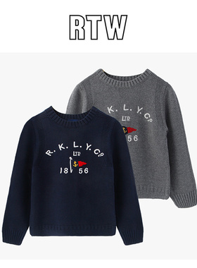 rtw男女童针织衫2025年春秋中大童棉线套头亲子线衣63147