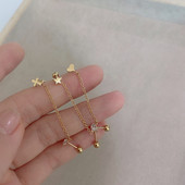 钛钢爱心星星抓锆细针链条螺丝拧扣耳骨钉多耳洞耳链耳廓耳骨耳线