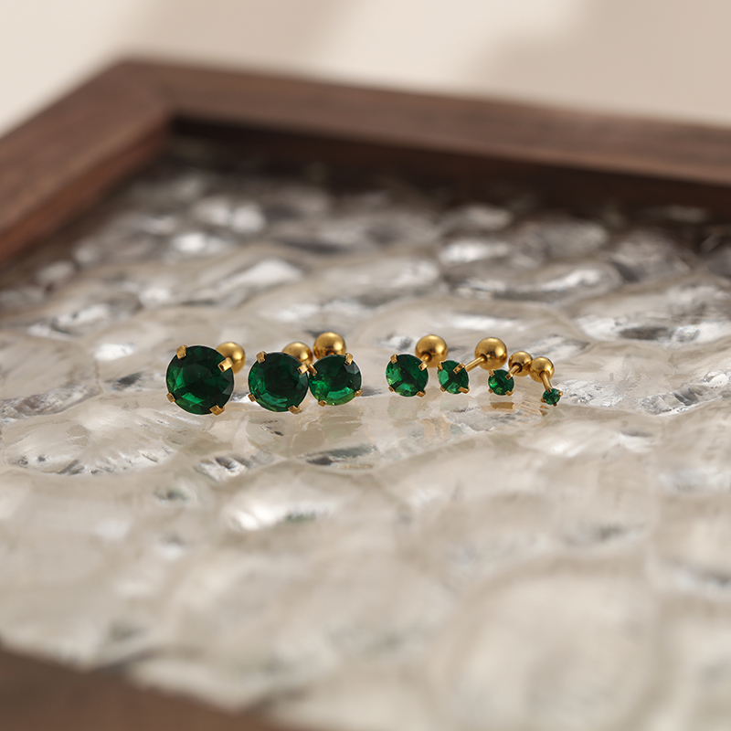 钛钢锆石百搭女免摘耳骨钉