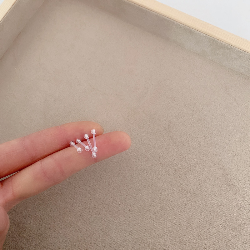 隐形透明橡胶棒软塑料耳钉耳棒