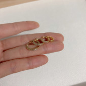 极简微镶满钻小耳圈中性男女款 耳骨扣隐形大小圈圈耳环耳夹小耳钉