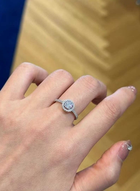 超闪925纯银圆形锆石戒指