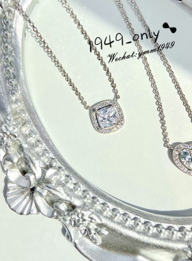 925纯银微镶锆石爱心短款项链