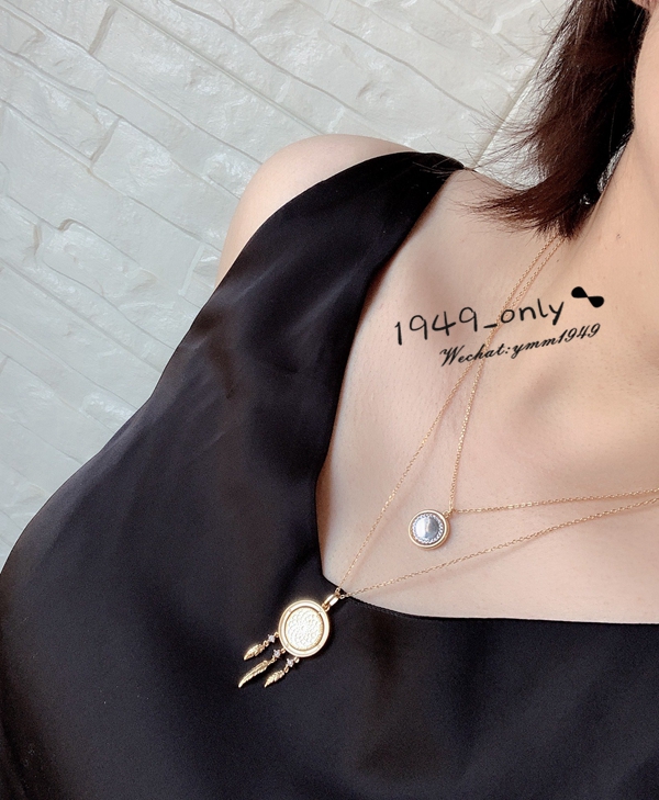 星光短款纯银镀金吊坠礼物锁骨链