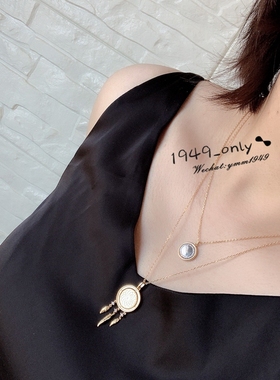 星光短款纯银镀金吊坠礼物锁骨链