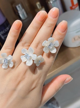 拍照小苍兰花朵戒指指环