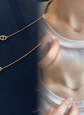 925纯银猪鼻子短款项链