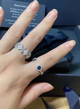 925纯银奢华闪耀四叶草戒指