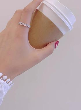 925纯银爱心精致小众戒指