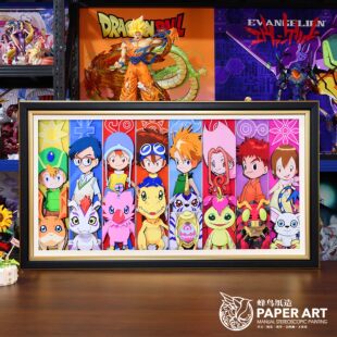 数码宝贝全家福3D立体画数码暴龙亚古兽天女兽动漫周边手办送礼物