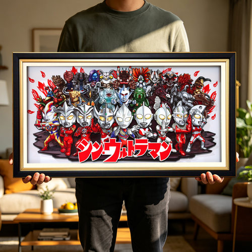 奥特曼全家福3D立体画