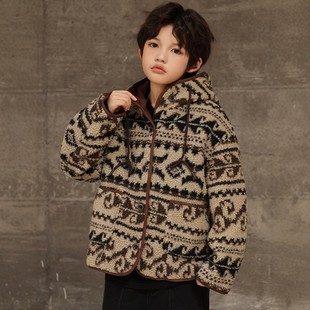 法国BADNUT男童秋冬外套2025新款儿童夹棉加厚中大童费尔岛毛毛衣