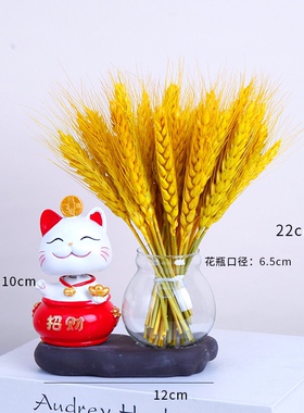 招财猫树脂工艺摆件卡通摇头招财猫创意玄关办公桌玻璃水培装饰品