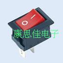 KCD1-101船型开关2只脚面板尺寸21X15 (铜件）黑红