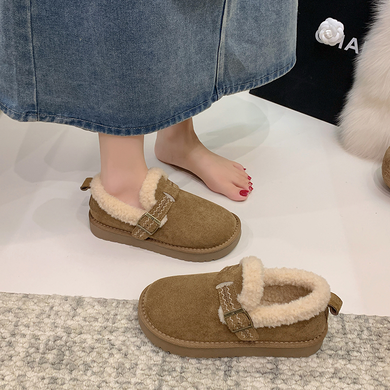 2025年冬季网红加绒百搭爆款保暖休闲勃肯鞋洋气配裙子韩版女潮鞋