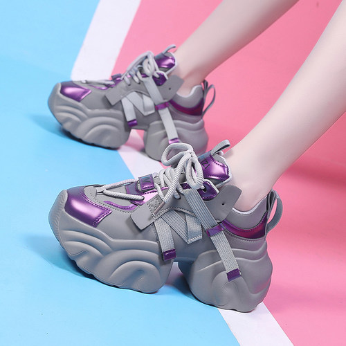 2025春秋新款增高今年流行爆款鞋子厚底网红休闲轻便运百搭老爹鞋