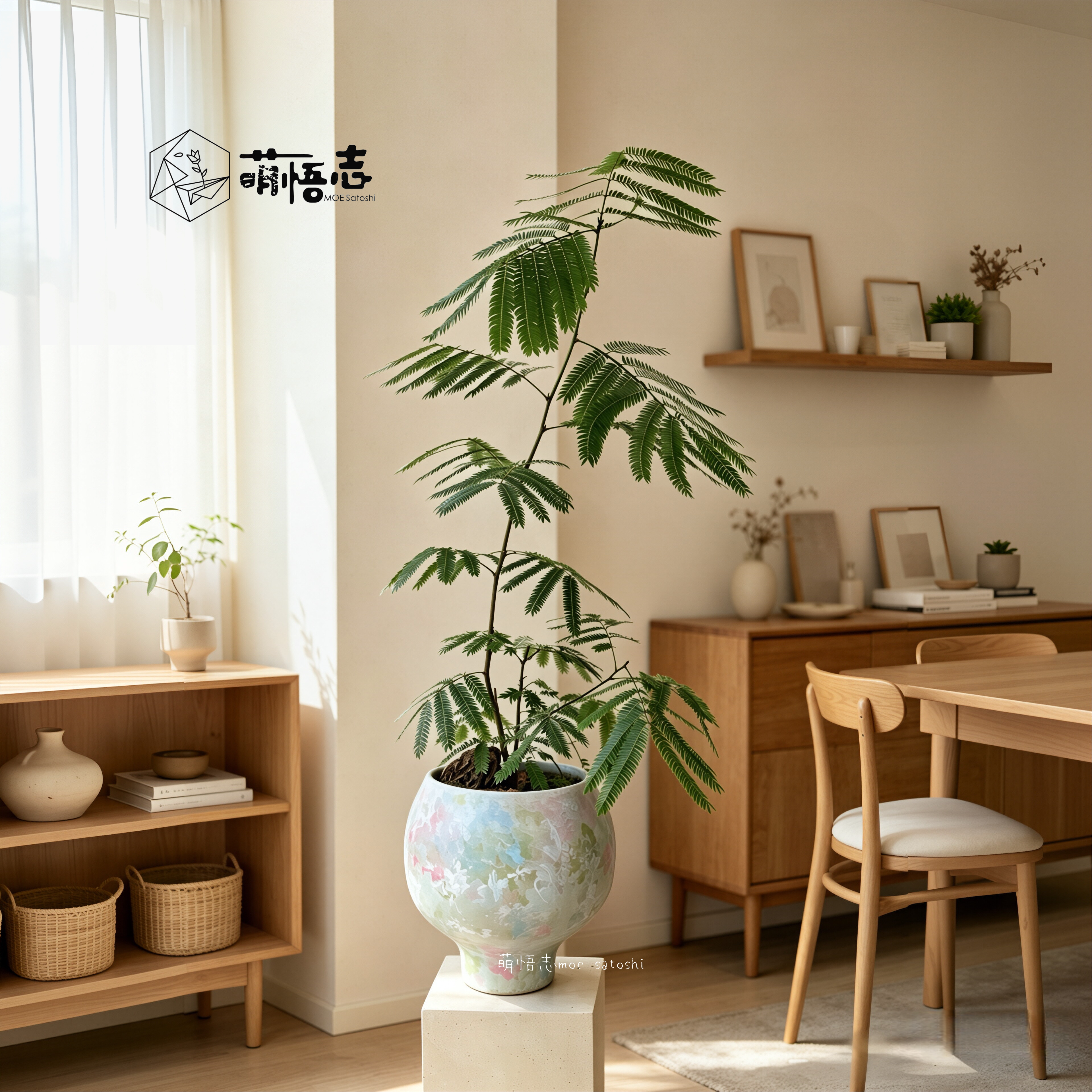 景德镇陶瓷花盆家用手工手绘高脚花器复古客厅高级小清新绿植盆栽