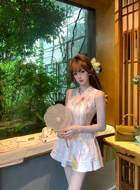 【瑞茜】花间蝶梦 夏季国风新中式复古连衣裙R6098H